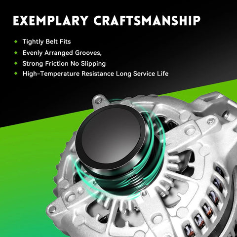 180 Amp Beefed Up Alternator Replacement For 2011-2020 Chrysler 300 With 3.6L V6 Also Fits Dodge Charger Durango Jeep