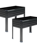 Set Of 2 Galvanized Raised Garden Beds With Legs, 48 By 18 By 30 Inches Elevated Planter Box For Backyard Garden Patio Balcony, 300 Pound Capacity, Durable Outdoor Planters
