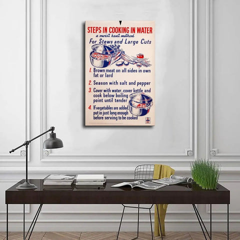 World War II Homefront Nutrition Poster Canvas Wall Art Unframed 20x30 Inch For Living Room Office Decor Vintage History Poster