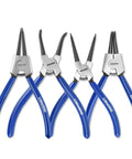 7 Inch Snap Ring Pliers Set Four Piece Circlip Pliers Kit With Straight And Bent Jaw Internal And External Heavy Duty C Clip Pliers
