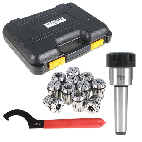 Dope ER32 Collet Chuck Tool Holder Set With 11 Piece Collet Set And Box For CNC Engraving Machine And Milling Lathe Tools Shank
