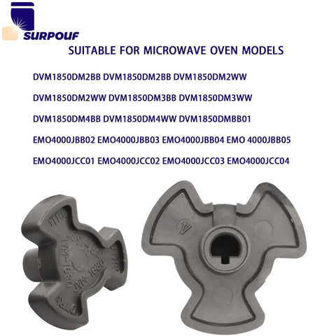 Turntable Motor Coupler For GE Microwaves Replacement Part That Keeps Your Microwave Running Smoothly And Plug And Play Install Fits DVM And EMO Models WB06X10144, gray plastic coupler