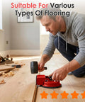 Man using Beefy Floor Gap Fixer Tool With 12Cm Suction Cup And 10 Reusable Sticky Pads Pro Grade Rubber Mallet Gap Puller