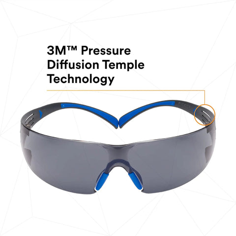 SecureFit Safety Glasses With Scotchgard Anti Fog Anti Scratch Lenses 20 Pack ANSI Z87 Rated gray lens front view