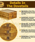 Wax Coated Beehive Kit With 2 Deep Brood Boxes showing dovetail details and beeswax coating on Langstroth frames.