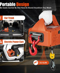 Cool 110V 1500W Portable Electric Hoist Winch Lifts Up To 1100lbs with a portable design for easy storage and transport.