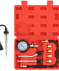 9 Piece Engine Compression Tester Kit With Spark Plug Tester For Gas Cars And Motorcycles 0 To 20 Bar And 0 To 300 Psi Cylinder Pressure Gauge