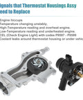 Tough Aluminum Engine Water Pump And Thermostat Housing Assembly With Gasket Easy Bolt On Swap Direct Fit For Chevy Cruze Sonic Trax And Buick Encore 2011 Through 2021, showing detailed components.