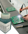 Solder Green Epoxy UV Solder Mask For Circuit Boards, PCB Insulation Masking Ink being applied in electronics assembly.