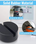Jack Pad Set 8-Pack: front view of rubber weld protectors for floor jacks, dual-design with V-groove and round pads.