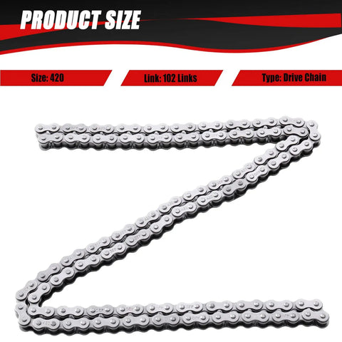 Beefed Up 420 Drive Chain 102 Link With Chain Breaker For CRF50 XR50 KLX110 PW80 TTR90 RM60 shown in Z shape