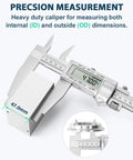 12 Inch Digital Caliper With 4 Inch Jaw Depth Pro Grade Metal Frame Large LCD Screen measuring 47.00mm block