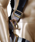 Close-up of Beefy Fall Protection Harness Kit With Three D Rings For Lanyard Multi Purpose Full Body Harness on mannequin