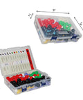 Chemistry Molecular Model Kit For Students And Teachers, 444 Pieces Including 136 Atoms And 158 Bonds, in clear case with lid open and closed.