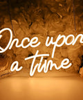 Once Upon A Time Neon LED Light Sign Warm White 15.8 Inch By 8.9 Inch USB Powered 5V Wall Or Table Decor