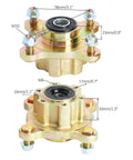 Close-up of hubs from Beefy Heavy Duty Rear Live Axle Kit For DIY Go Karts ATVs Drift Trikes And Golf Carts With 44 Inch Axle