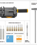 Watch Link Removal Kit For Bracelet Adjustment And Replacement Pin Remover For Sizing Straps All In One Watch Adjuster Tool