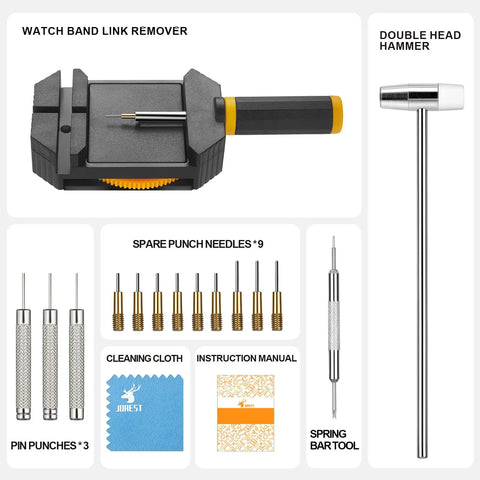 Watch Link Removal Kit For Bracelet Adjustment And Replacement Pin Remover For Sizing Straps All In One Watch Adjuster Tool