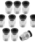 10 Pack Push To Connect Pneumatic Fittings 8mm Tube OD To One Quarter Inch NPT Male Straight Quick Connect For Air Hose