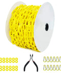125 Feet Yellow Plastic Safety Barrier Chain With 12 S Hooks And 12 Carabiner Clips Built Tough For Crowd Control On Construction Sites