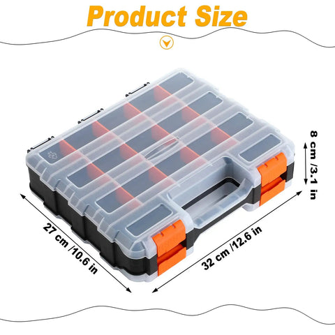 3 Pack Double Sided Toolbox Organizer With 34 Removable Compartments Handy Hardware Storage Case For Screws Nuts Bolts Tackle Box