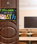 Its A Good Day To Do Math Front Door Sign Blackboard Pencil Ruler Wood Hanger for school classroom porch decor on door
