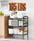 Heavy Duty 1.5 Inch Threaded Stem Caster Wheels With M8x20mm Swivel Screw Base on kitchen shelving supporting 165 lbs.