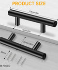 Diagram showing 24 Pack 5 Inch Stainless Steel Cabinet Pulls With Brushed Nickel Finish 3 Inch Center To Center Hole Spacing For Kitchen And Bathroom Cabinets Rust Resistant And Durable, with dimensions.