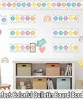 Number Line Bulletin Board Set for Classroom and Home School Decor, Boho Vibe Math Learning Posters with colorful numbers and hearts