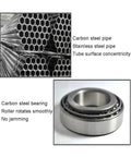Heavy Duty Stainless Steel Unpowered Roller Conveyor 38mm With Durable Galvanized Ends For Smooth Warehouse Packaging Workflow Silent Operation Non E Motor 23.6 Inch Silver Finish Reliable Manual Transfer System image showing carbon steel pipes and bearings.