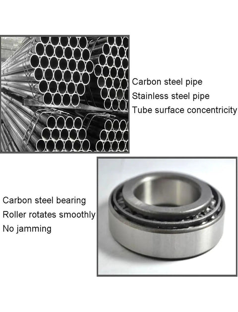 Heavy Duty Stainless Steel Unpowered Roller Conveyor 38mm With Durable Galvanized Ends For Smooth Warehouse Packaging Workflow Silent Operation Non E Motor 23.6 Inch Silver Finish Reliable Manual Transfer System image showing carbon steel pipes and bearings.