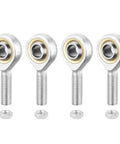 Heavy Duty Self Lubricating Rod End Bearings Four Pack With 12mm Bore And M12x1.75 Metric Male Thread Right Hand Heim Joint Plus Jam Nuts.