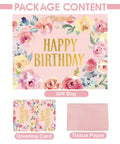 13-Inch Large Happy Birthday Gift Bag With Card And Tissue Papers Floral Design Handles Pink Perfect For Women Girls Birthday Party Gift Wrapping Ideal For Party Decor Gift Opening And Special Celebrations