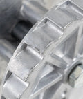 Close-up of metal ratchet wheel from Ratchet Wheel Replacement Kit For Cable Pullers With All Hardware Included For Easy Install And Smooth Tensioning, Durable Parts For Quick Repairs For Long Lasting Performance.