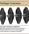 Elite Knurled Thumb Screws For Riddell SpeedFlex Football Helmets Youth And Adult Secure Replacement Fasteners set of four in black.