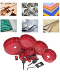 Heavy Duty 17 Pc Hole Saw Kit With Bi Metal Drill Bits For Woodworking And Metal Cutting Jobs Featuring Smooth Stable Operation To Slice Through Plastic Steel Fast Without Vibration Or Hassle In A Handy Carrying Case red hole saw set for wood, metal, and plastic
