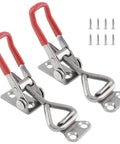 Beefy Heavy Duty Adjustable Toggle Latch Clamp 4001 Style Made From 304 Stainless Steel Quick Release Hasp Clamp With 390 Lbs Holding Capacity For Smoker Lid Jig Box Case Includes Screws