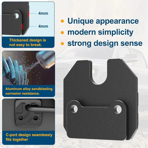 Aluminum Black Sun Visor Clip Repair Kit for Ram 1500 Trucks 2019-2026, showcasing durability and installation features.