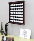 Wall Mount Golf Ball Display Case In Black Finish With Green Felt Interior No Door For Easy Showcasing And Collecting Perfect For Home Golf Room Decor Measures 14.6 W By 17.4 H By 3 D displayed on wall
