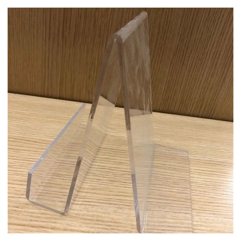 Top Notch Hot Bending Machine For Acrylic And Pvc Sheets Works Like A Champ showing an acrylic support stand on a wooden surface.