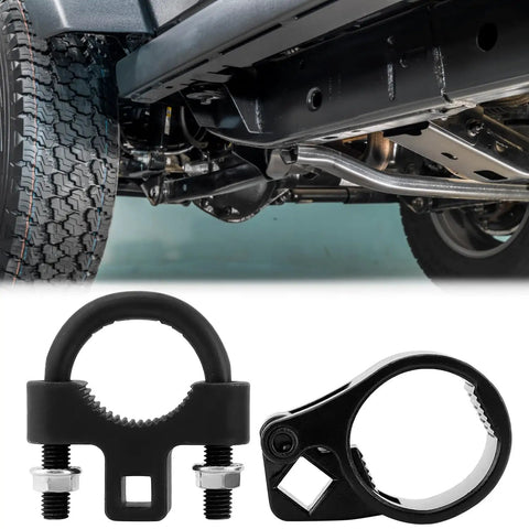 Inner Tie Rod Removal Tool With Three Eighths And One Half Inch Drive Sizes For Tight Spaces Universal Tie Rod End Wrench under SUV chassis