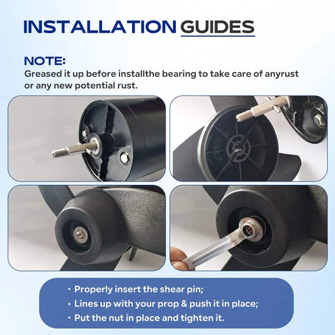 Installation guide for 3 Blade Trolling Propeller Machete III Style Replacement For 3.5 Inch Motor Diameters Delivers Quiet Efficient Shallow-Water Performance And Reliable Trolling Power Fits R3 55lb W55 Xi5 36V Wireless Motors.