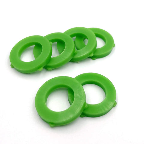Green Silicone Washer Gasket Pack Of 20 For 3/4 Inch Garden Hose Fittings And Nozzles in close-up view