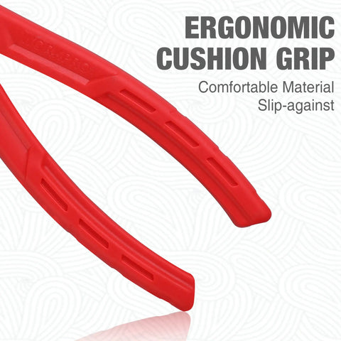 Close-up of ergonomic cushion grip on 6.5 Inch Screw Extractor Pliers With Non Slip Jaws For Quick Removal Of Damaged Or Rusted Fasteners.