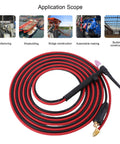TIG Welding Torch 150A With 35 To 50mm2 Connector And 26.2Ft EPDM Rubber Hose for long distance welding applications