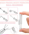 Piercing Taper Grabber Tool For Changing Jewelry 18G Flat Back Earrings Applicator Kit in hand showing stainless steel.