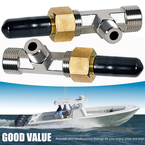 Bleeder Tee Kit Replaces HF4202 For Baystar Hydraulic Steering Cylinders Universal Fit Across All Baystar Models Includes 2 Per Kit Replaces HF4202 And 800620 No Hassle Install Durable Marine Grade Replacement Part