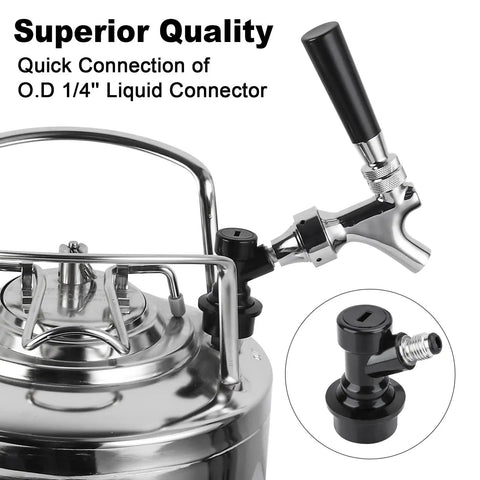 Ball Lock Keg Quick Disconnect Set For Corny Kegs CO2 And Liquid Ball Lock Fittings With Barbs MFL Beer Keg Disconnects With Clamps