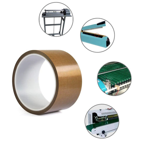High Temperature Teflon Tape For Vacuum Sealer And Hand Impulse Sealers 2 Inch Wide 33 Feet Long Zero Point Thirteen Millimeter Thick