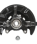 Two Piece Front Steering Knuckle Replacement Kit For 2009 To 2013 Toyota Corolla Matrix, visible front knuckle and hub